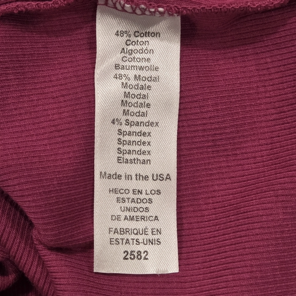 Michael Stars Katie Ribbed Short Sleeve Dress Raspberry Pink Medium - Picture 7 of 7